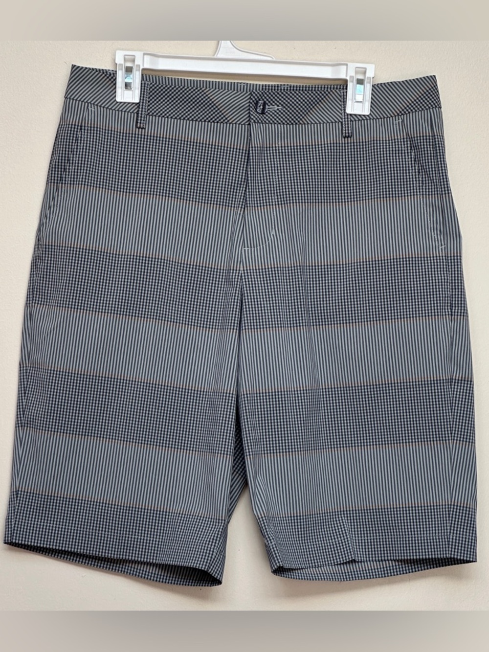 Puma Golf Plaid Performance Shorts Gray Check Stretch W32